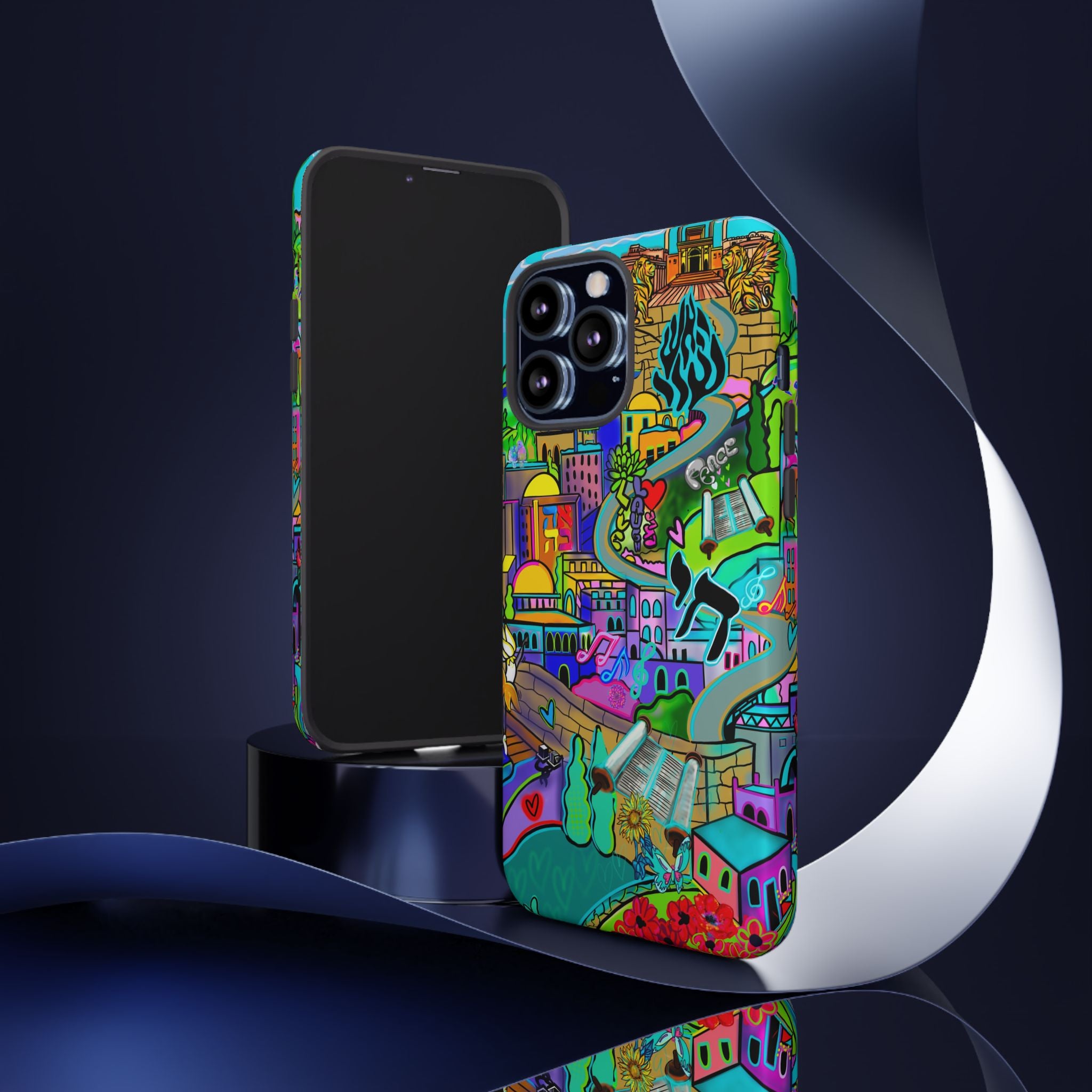 Vibrant Phone Case with Cityscape Design, Ideal for Travelers, Gift for Birthdays, Art Lovers, Festivals, Eco-Friendly Accessories