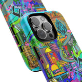 Vibrant Phone Case with Cityscape Design, Ideal for Travelers, Gift for Birthdays, Art Lovers, Festivals, Eco-Friendly Accessories
