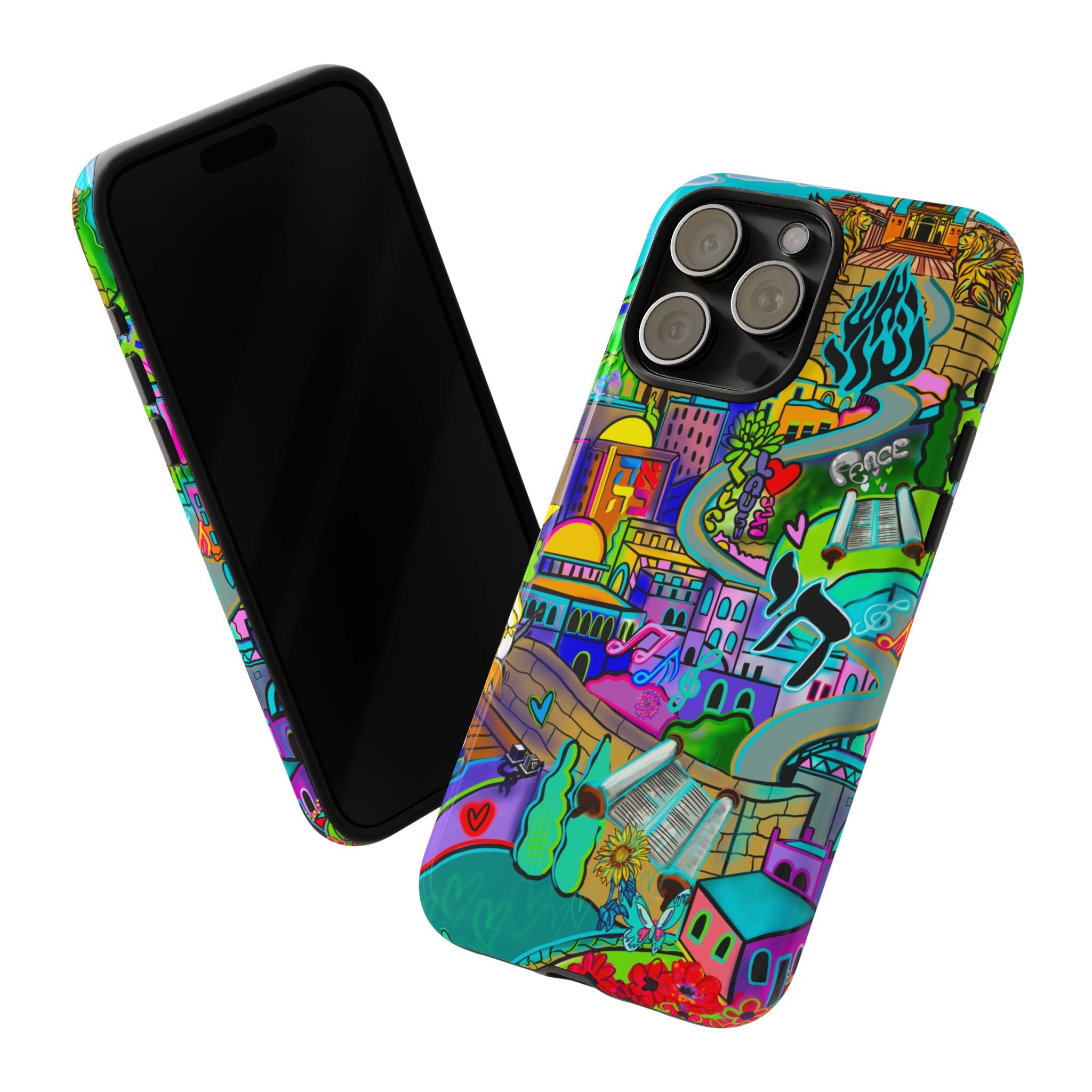 Vibrant Phone Case with Cityscape Design, Ideal for Travelers, Gift for Birthdays, Art Lovers, Festivals, Eco-Friendly Accessories