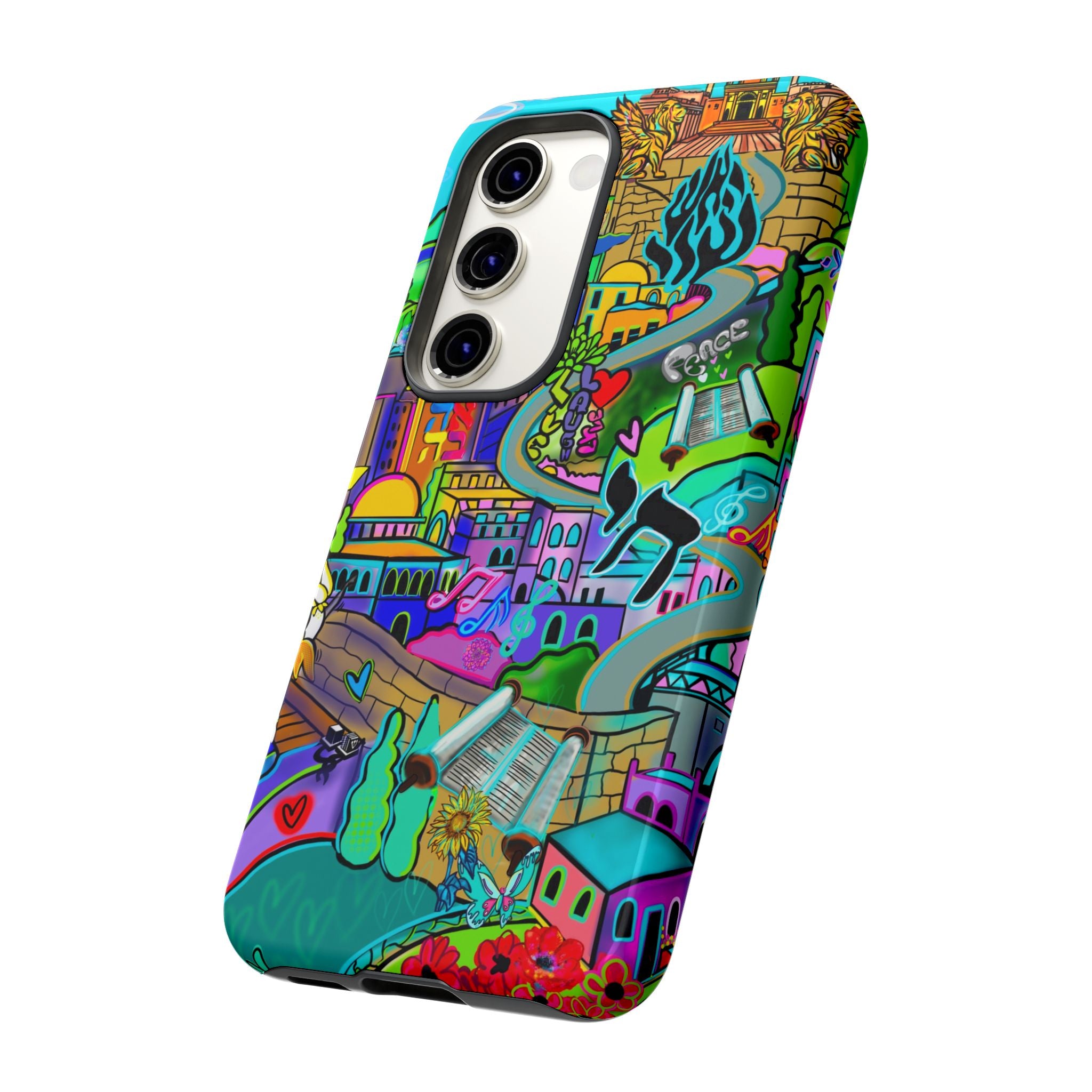 Vibrant Phone Case with Cityscape Design, Ideal for Travelers, Gift for Birthdays, Art Lovers, Festivals, Eco-Friendly Accessories
