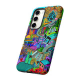 Vibrant Phone Case with Cityscape Design, Ideal for Travelers, Gift for Birthdays, Art Lovers, Festivals, Eco-Friendly Accessories