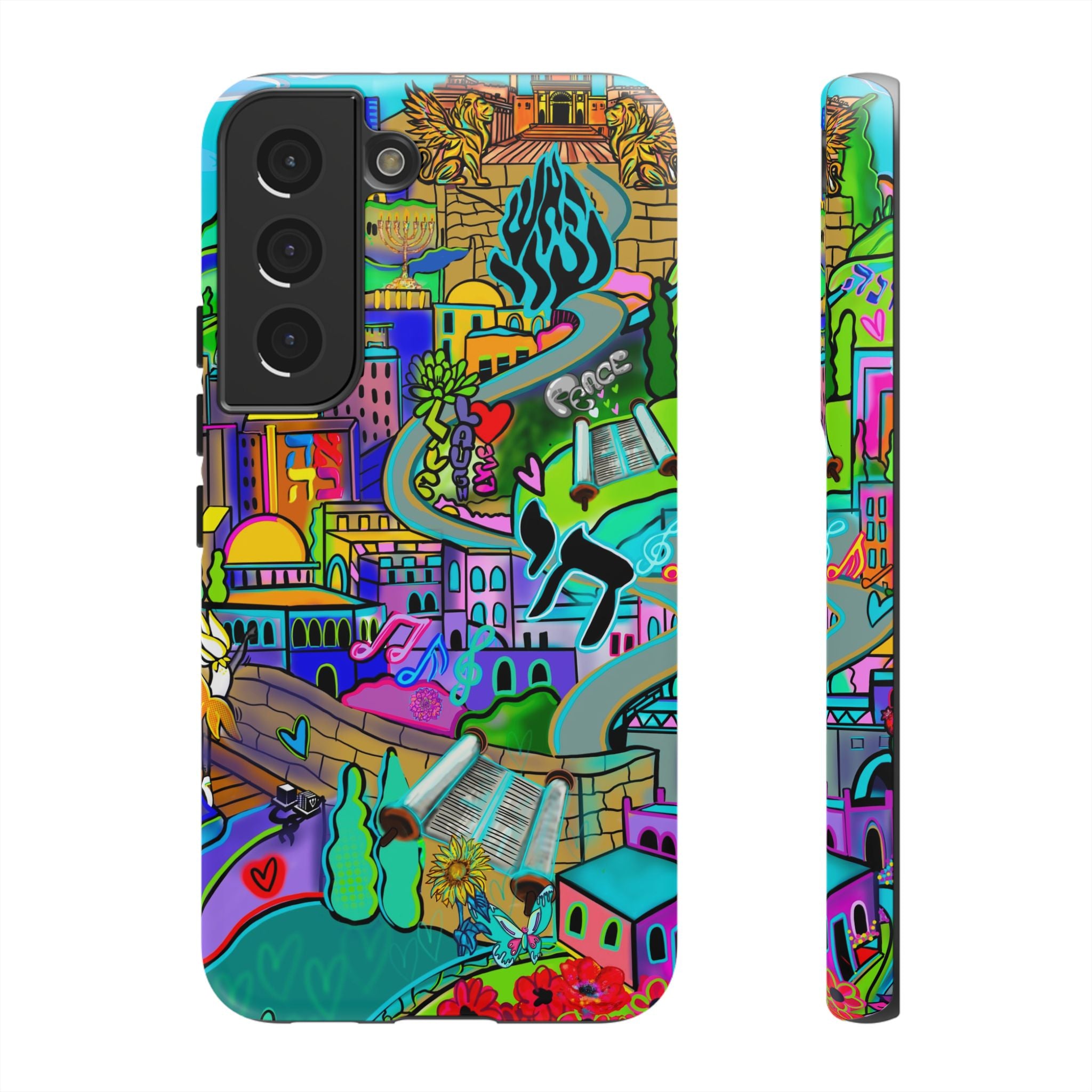 Vibrant Phone Case with Cityscape Design, Ideal for Travelers, Gift for Birthdays, Art Lovers, Festivals, Eco-Friendly Accessories