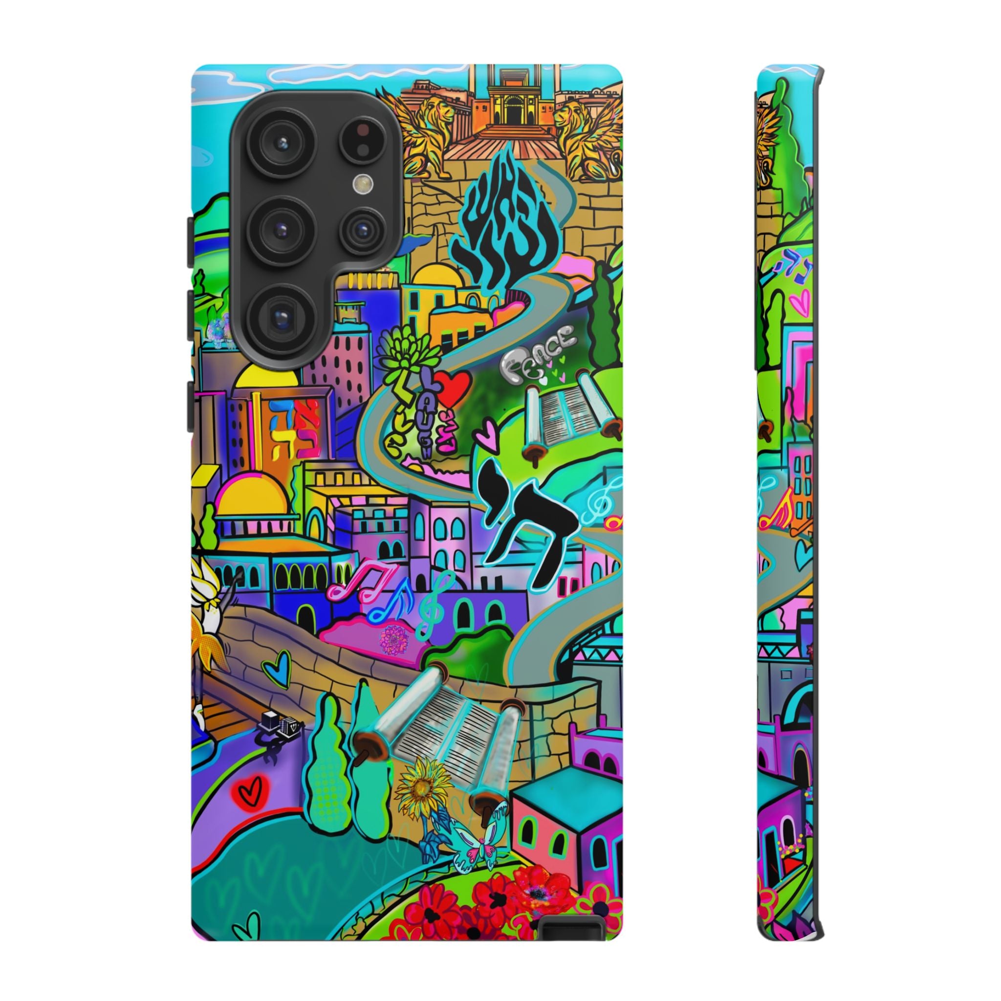 Vibrant Phone Case with Cityscape Design, Ideal for Travelers, Gift for Birthdays, Art Lovers, Festivals, Eco-Friendly Accessories