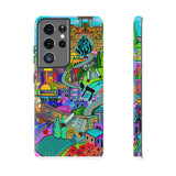 Vibrant Phone Case with Cityscape Design, Ideal for Travelers, Gift for Birthdays, Art Lovers, Festivals, Eco-Friendly Accessories