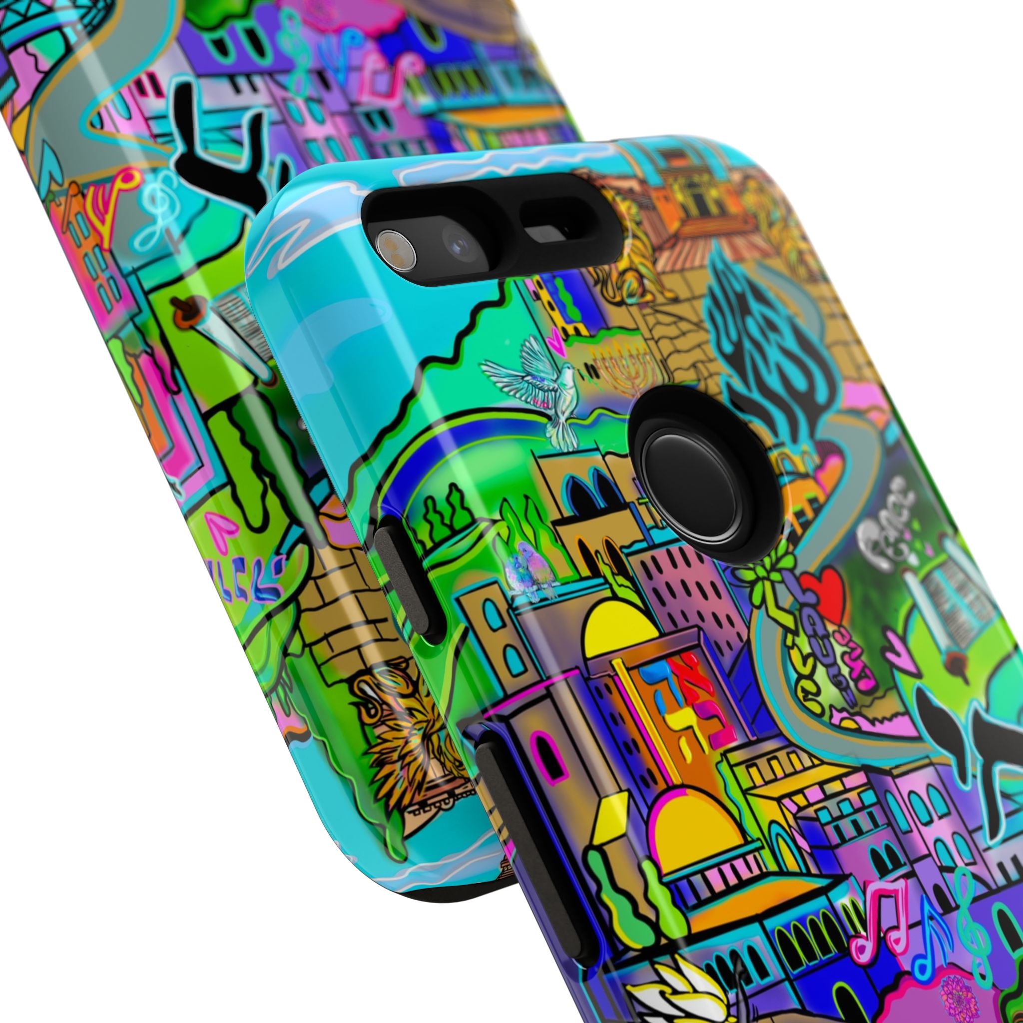 Vibrant Phone Case with Cityscape Design, Ideal for Travelers, Gift for Birthdays, Art Lovers, Festivals, Eco-Friendly Accessories