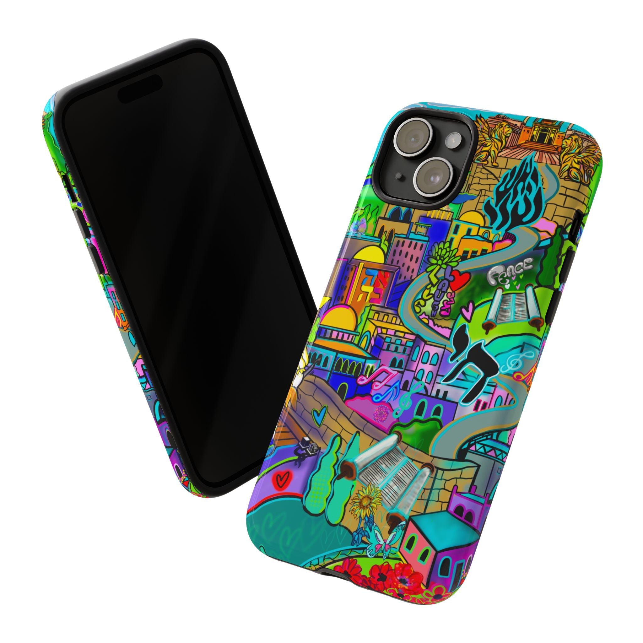 Vibrant Phone Case with Cityscape Design, Ideal for Travelers, Gift for Birthdays, Art Lovers, Festivals, Eco-Friendly Accessories