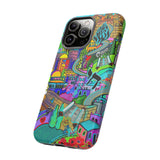 Vibrant Phone Case with Cityscape Design, Ideal for Travelers, Gift for Birthdays, Art Lovers, Festivals, Eco-Friendly Accessories
