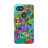 Vibrant Phone Case with Cityscape Design, Ideal for Travelers, Gift for Birthdays, Art Lovers, Festivals, Eco-Friendly Accessories