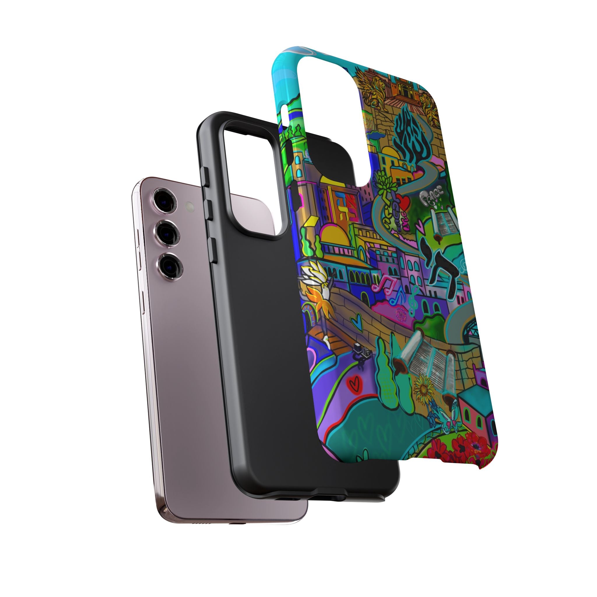 Vibrant Phone Case with Cityscape Design, Ideal for Travelers, Gift for Birthdays, Art Lovers, Festivals, Eco-Friendly Accessories