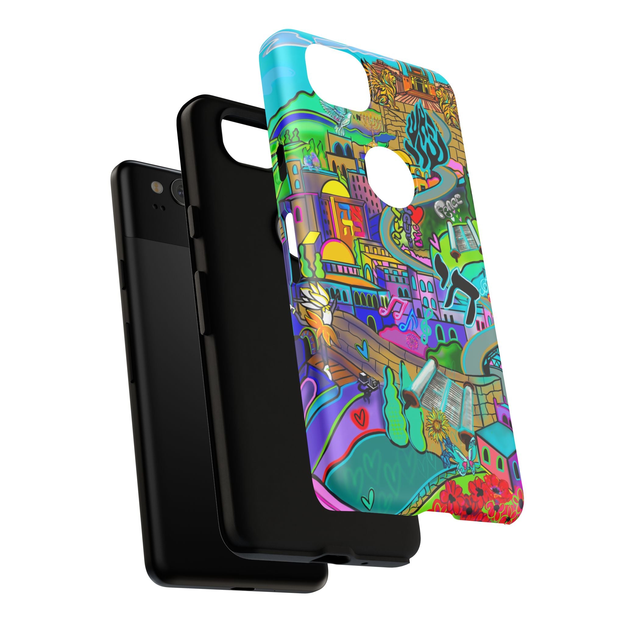 Vibrant Phone Case with Cityscape Design, Ideal for Travelers, Gift for Birthdays, Art Lovers, Festivals, Eco-Friendly Accessories