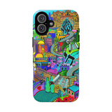 Vibrant Phone Case with Cityscape Design, Ideal for Travelers, Gift for Birthdays, Art Lovers, Festivals, Eco-Friendly Accessories