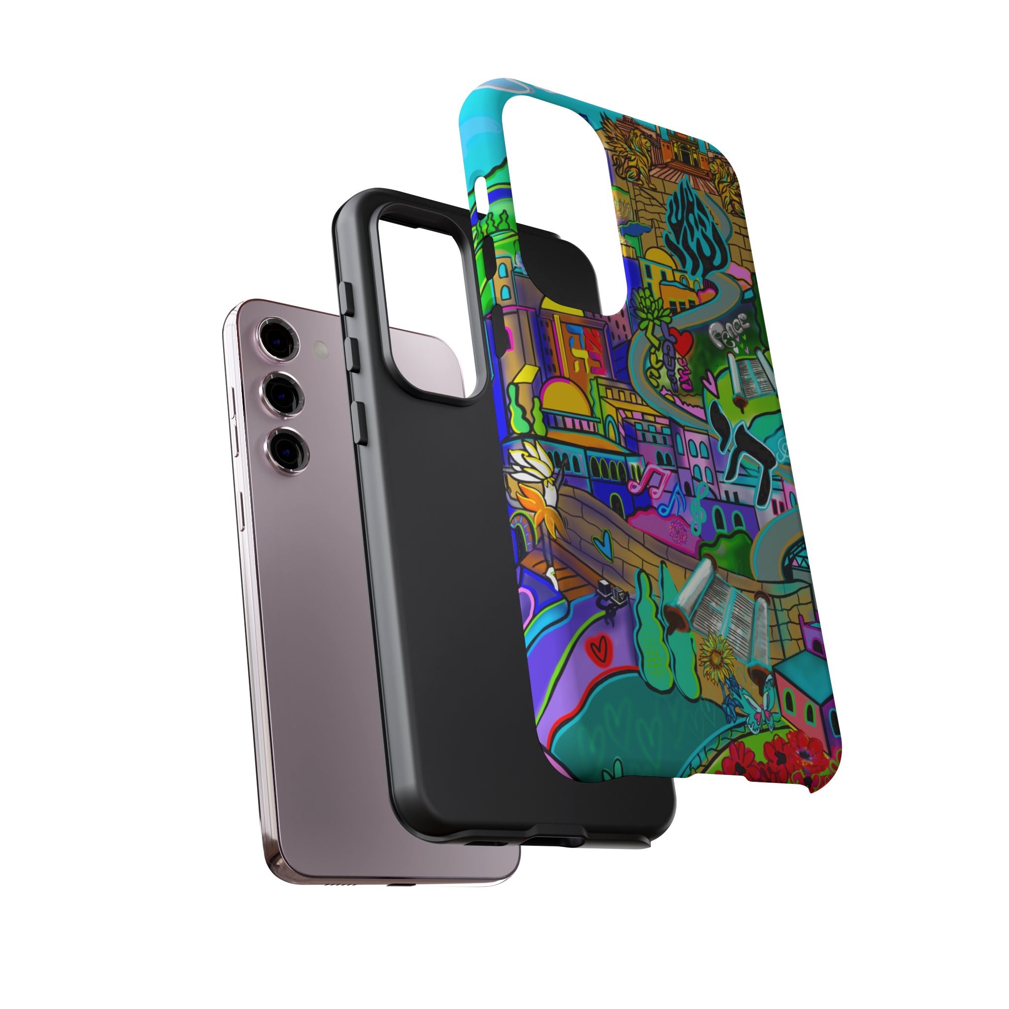 Vibrant Phone Case with Cityscape Design, Ideal for Travelers, Gift for Birthdays, Art Lovers, Festivals, Eco-Friendly Accessories