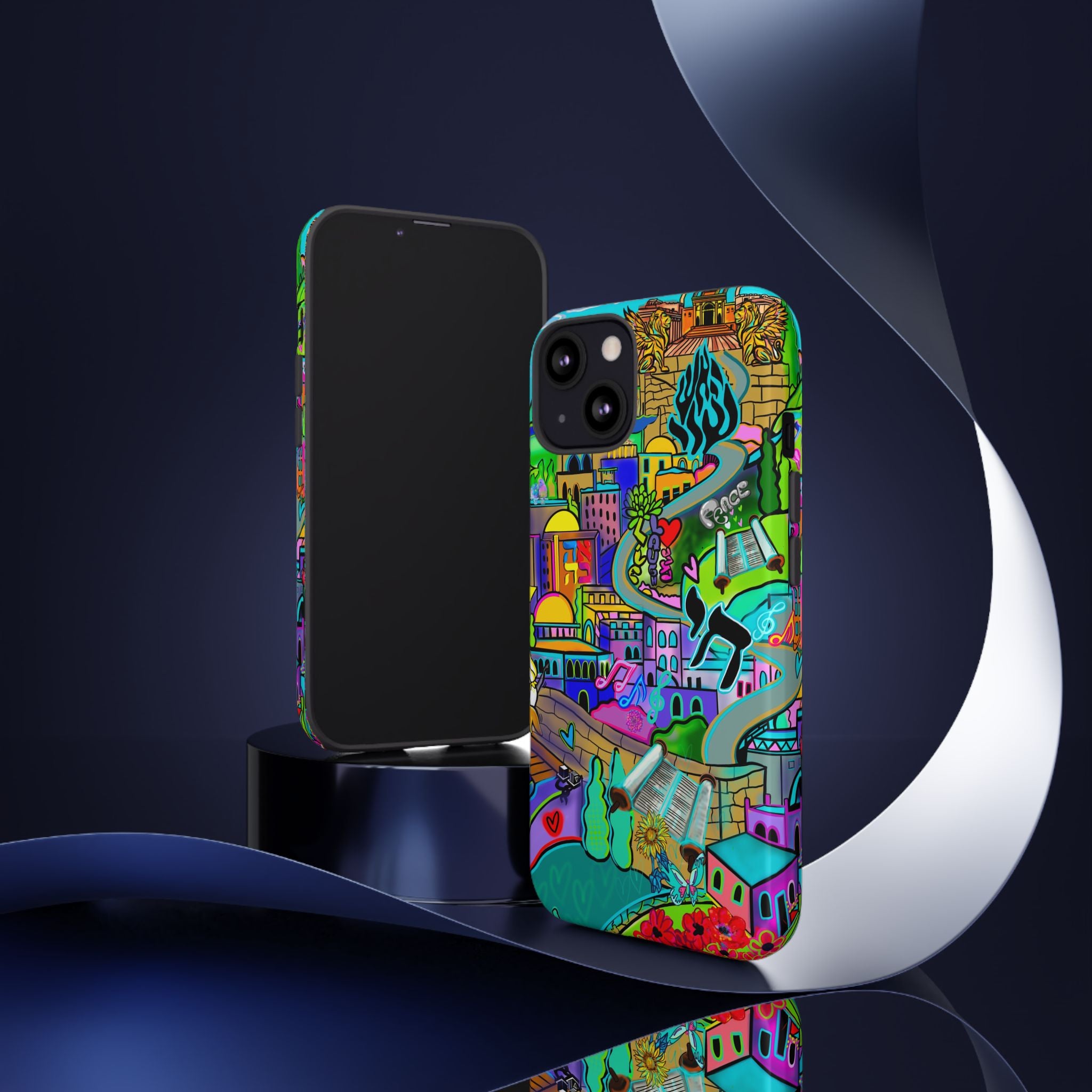Vibrant Phone Case with Cityscape Design, Ideal for Travelers, Gift for Birthdays, Art Lovers, Festivals, Eco-Friendly Accessories