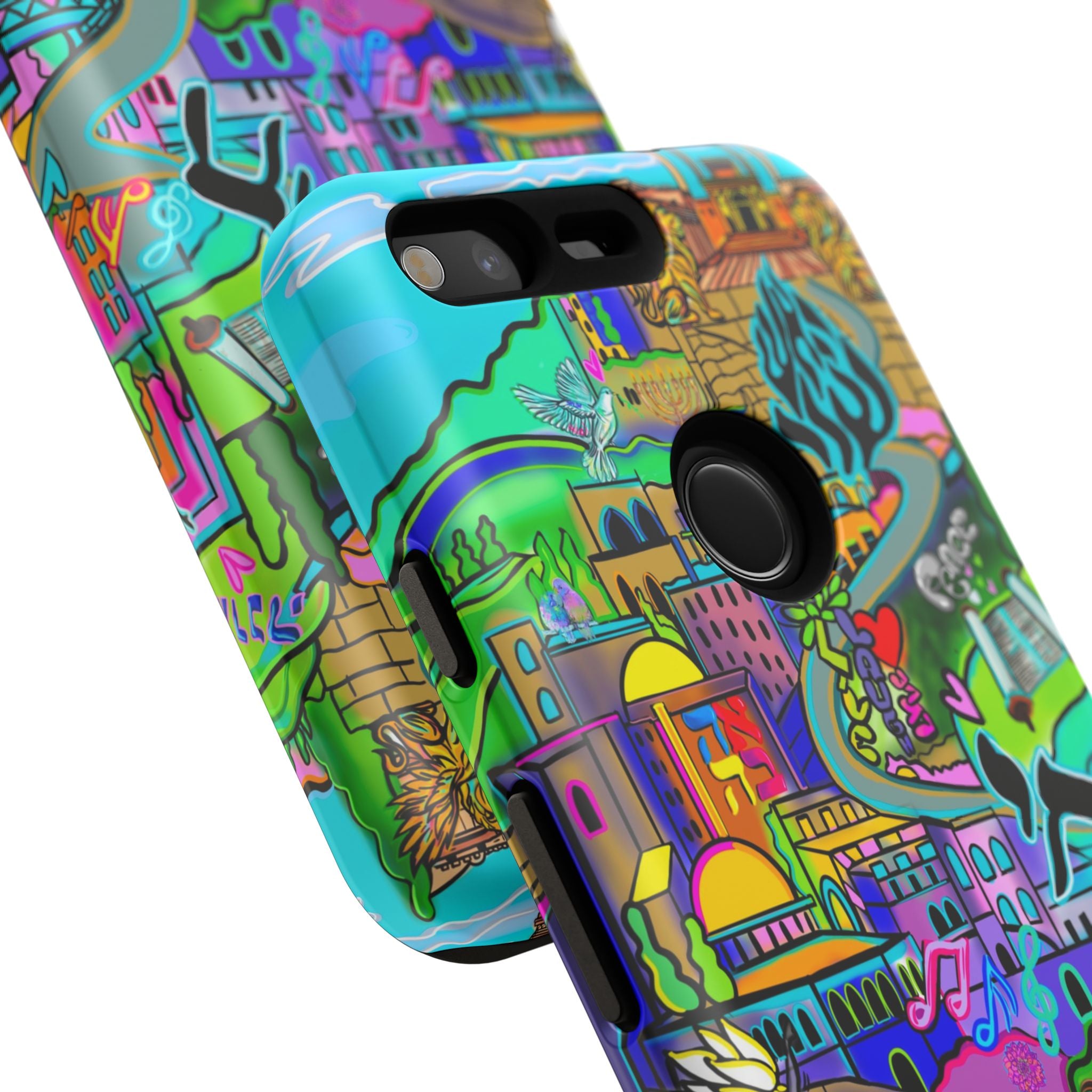 Vibrant Phone Case with Cityscape Design, Ideal for Travelers, Gift for Birthdays, Art Lovers, Festivals, Eco-Friendly Accessories