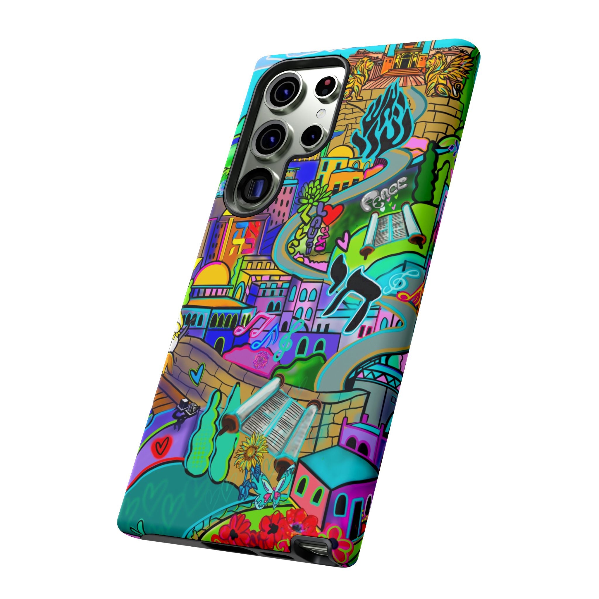 Vibrant Phone Case with Cityscape Design, Ideal for Travelers, Gift for Birthdays, Art Lovers, Festivals, Eco-Friendly Accessories