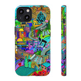 Vibrant Phone Case with Cityscape Design, Ideal for Travelers, Gift for Birthdays, Art Lovers, Festivals, Eco-Friendly Accessories