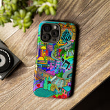 Vibrant Phone Case with Cityscape Design, Ideal for Travelers, Gift for Birthdays, Art Lovers, Festivals, Eco-Friendly Accessories