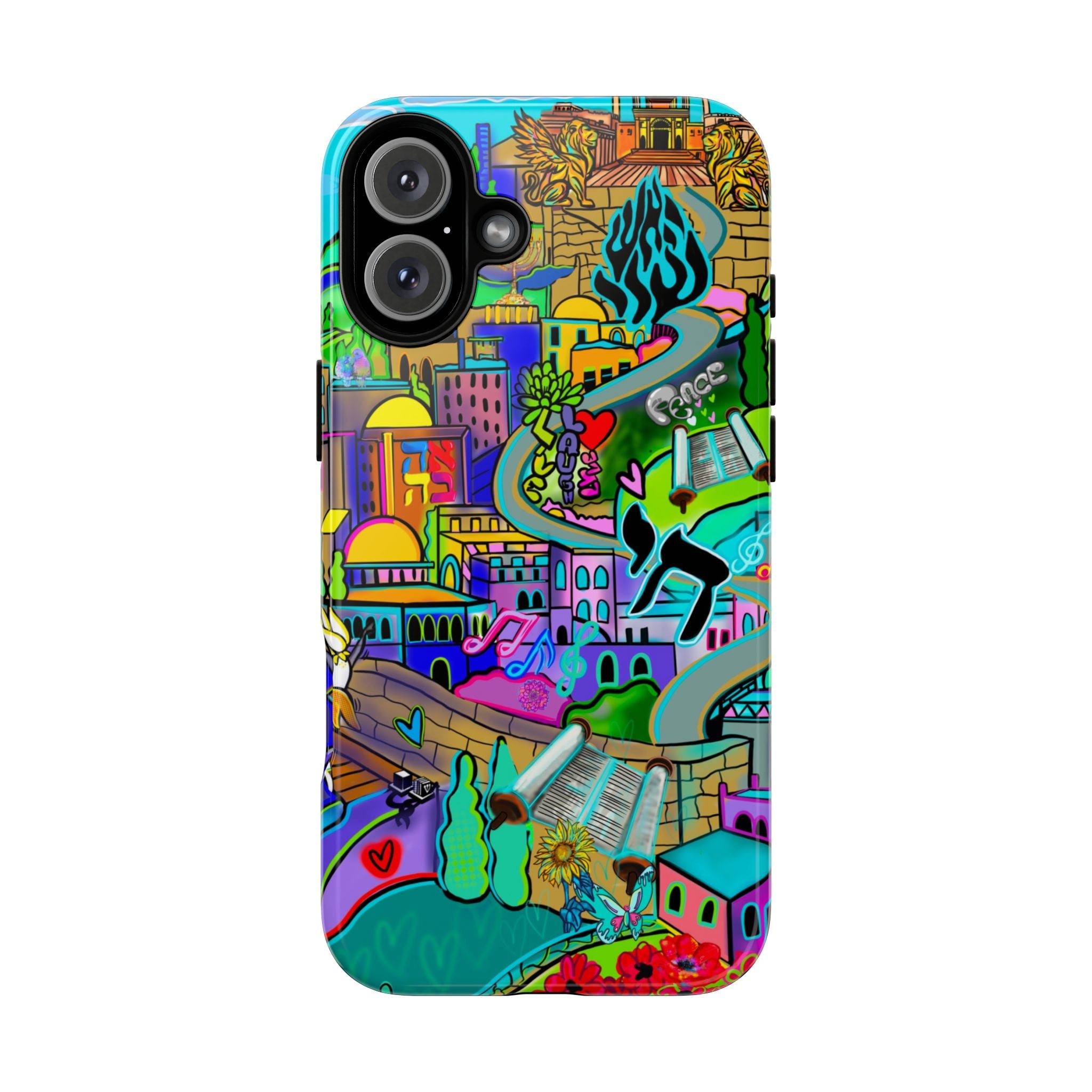 Vibrant Phone Case with Cityscape Design, Ideal for Travelers, Gift for Birthdays, Art Lovers, Festivals, Eco-Friendly Accessories