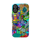 Vibrant Phone Case with Cityscape Design, Ideal for Travelers, Gift for Birthdays, Art Lovers, Festivals, Eco-Friendly Accessories
