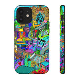 Vibrant Phone Case with Cityscape Design, Ideal for Travelers, Gift for Birthdays, Art Lovers, Festivals, Eco-Friendly Accessories