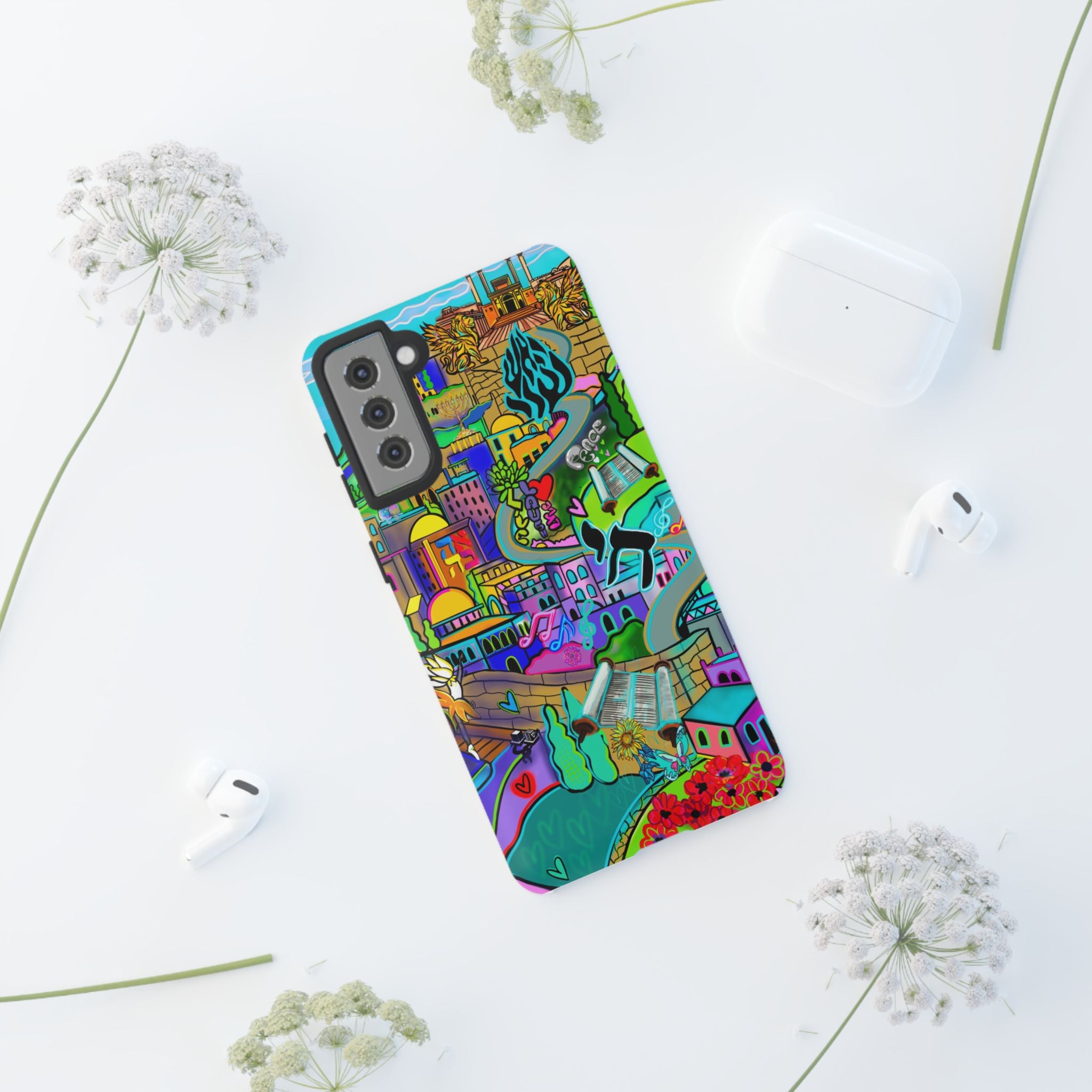 Vibrant Phone Case with Cityscape Design, Ideal for Travelers, Gift for Birthdays, Art Lovers, Festivals, Eco-Friendly Accessories