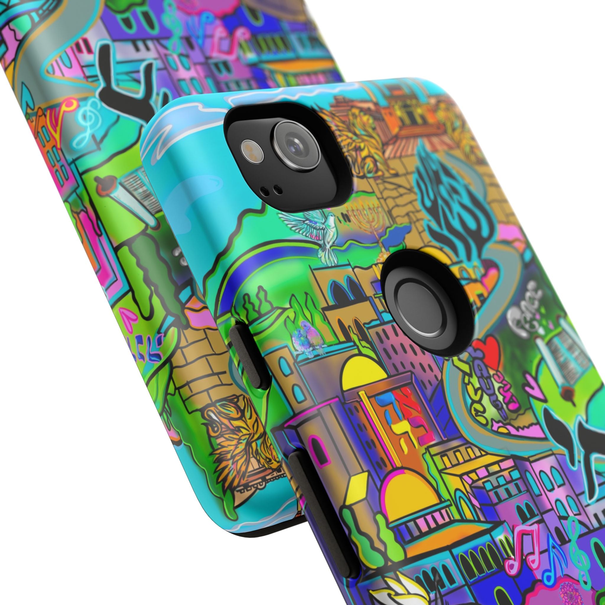 Vibrant Phone Case with Cityscape Design, Ideal for Travelers, Gift for Birthdays, Art Lovers, Festivals, Eco-Friendly Accessories