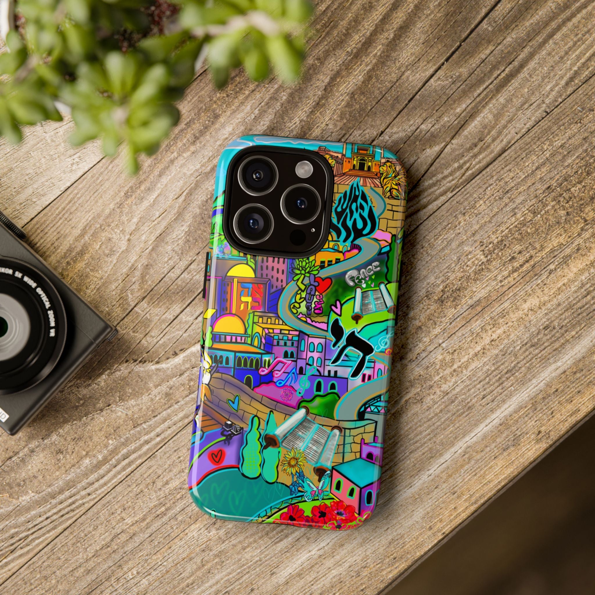 Vibrant Phone Case with Cityscape Design, Ideal for Travelers, Gift for Birthdays, Art Lovers, Festivals, Eco-Friendly Accessories
