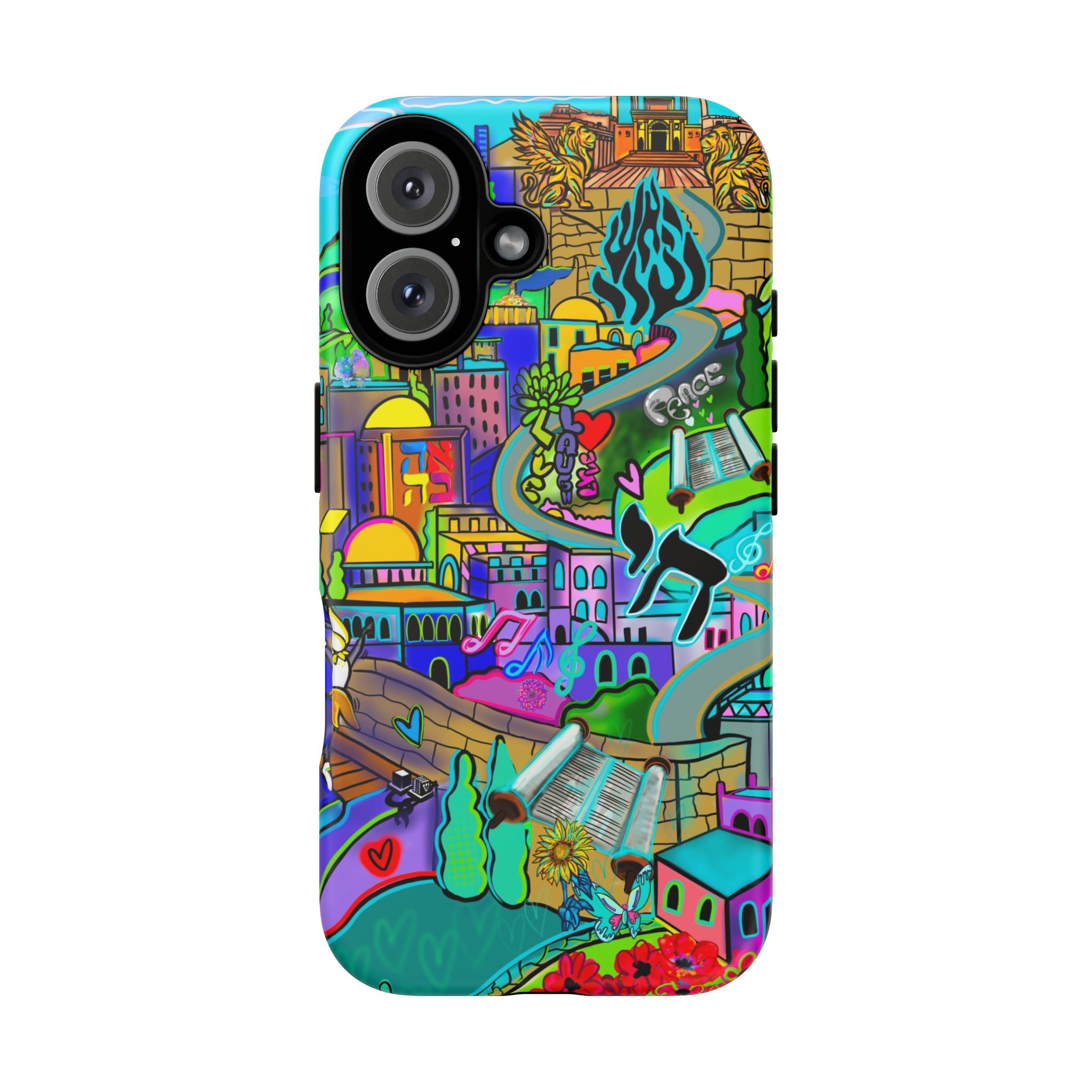 Vibrant Phone Case with Cityscape Design, Ideal for Travelers, Gift for Birthdays, Art Lovers, Festivals, Eco-Friendly Accessories