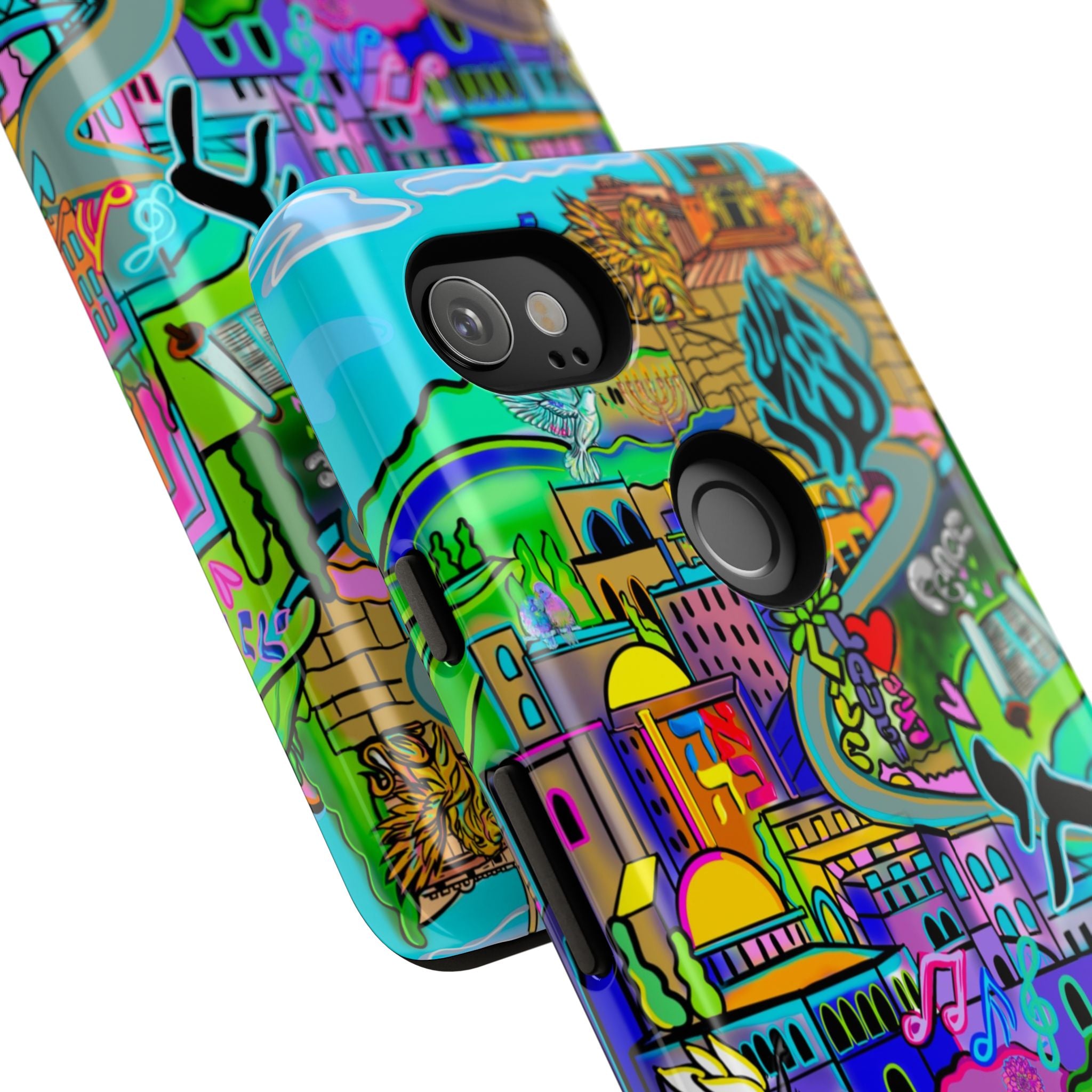 Vibrant Phone Case with Cityscape Design, Ideal for Travelers, Gift for Birthdays, Art Lovers, Festivals, Eco-Friendly Accessories