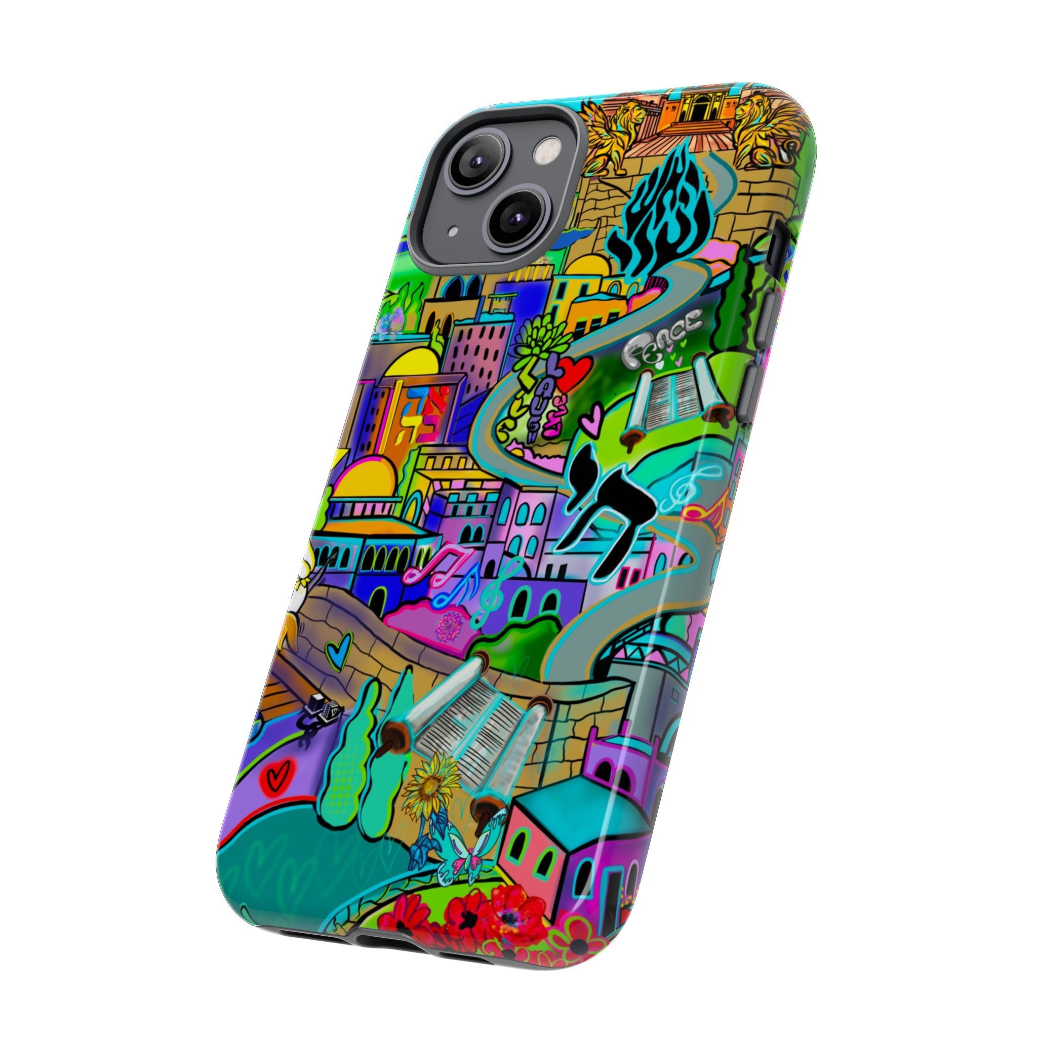 Vibrant Phone Case with Cityscape Design, Ideal for Travelers, Gift for Birthdays, Art Lovers, Festivals, Eco-Friendly Accessories