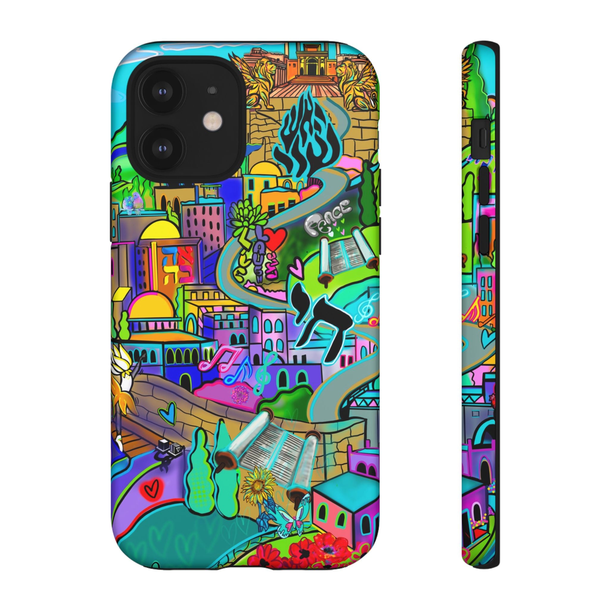 Vibrant Phone Case with Cityscape Design, Ideal for Travelers, Gift for Birthdays, Art Lovers, Festivals, Eco-Friendly Accessories