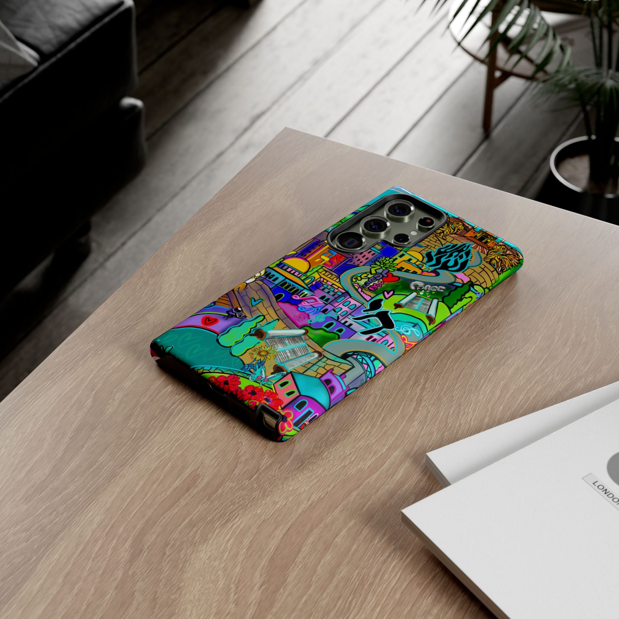 Vibrant Phone Case with Cityscape Design, Ideal for Travelers, Gift for Birthdays, Art Lovers, Festivals, Eco-Friendly Accessories