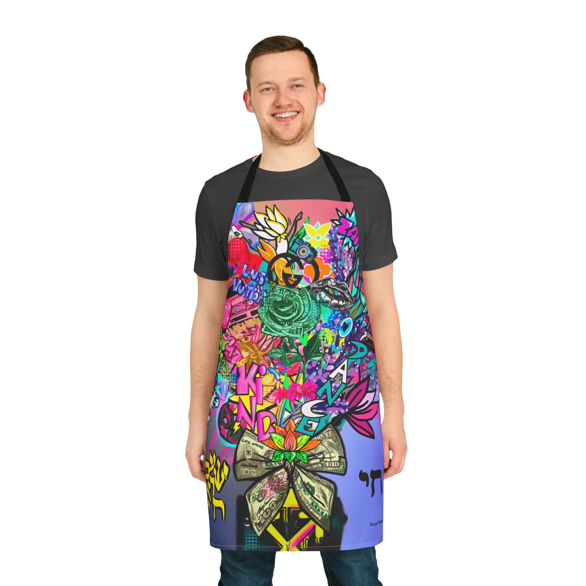 Vibrant Art Apron with 5-Color Straps, Unique Kitchen Gift, Creative Cooking Accessory, Fun Chef Apron, Art-Inspired Culinary Wear
