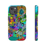 Vibrant Phone Case with Cityscape Design, Ideal for Travelers, Gift for Birthdays, Art Lovers, Festivals, Eco-Friendly Accessories