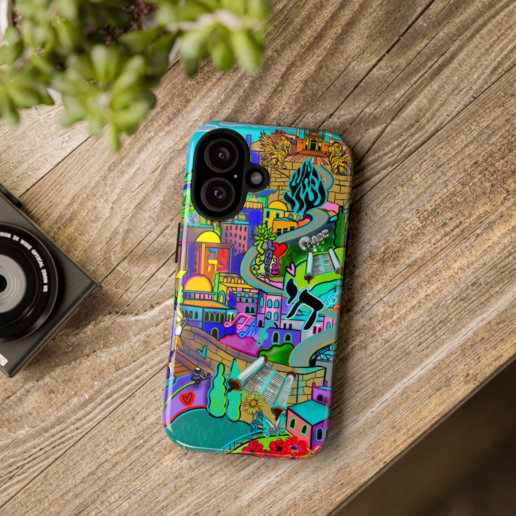 Vibrant Phone Case with Cityscape Design, Ideal for Travelers, Gift for Birthdays, Art Lovers, Festivals, Eco-Friendly Accessories