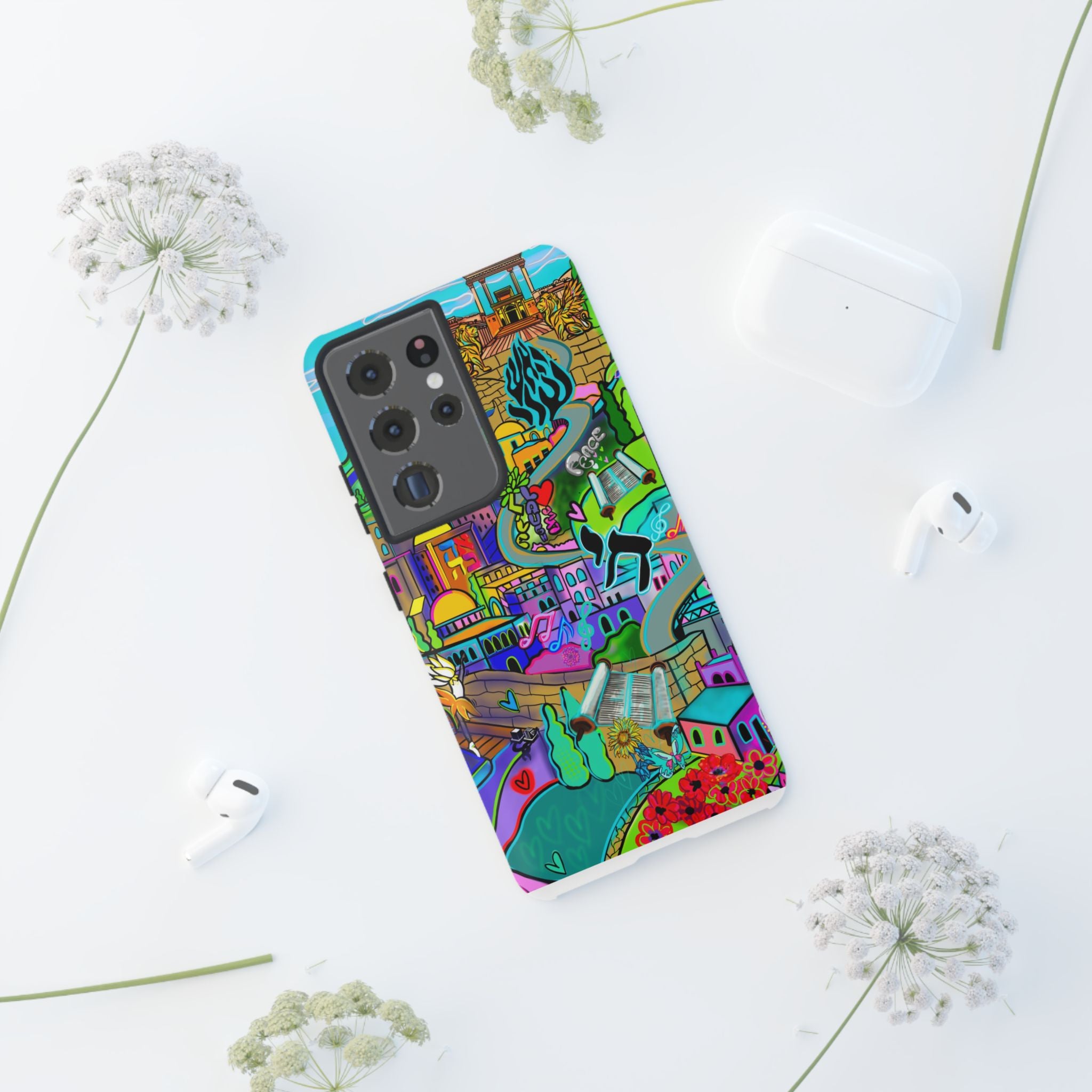 Vibrant Phone Case with Cityscape Design, Ideal for Travelers, Gift for Birthdays, Art Lovers, Festivals, Eco-Friendly Accessories