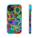 Vibrant Phone Case with Cityscape Design, Ideal for Travelers, Gift for Birthdays, Art Lovers, Festivals, Eco-Friendly Accessories