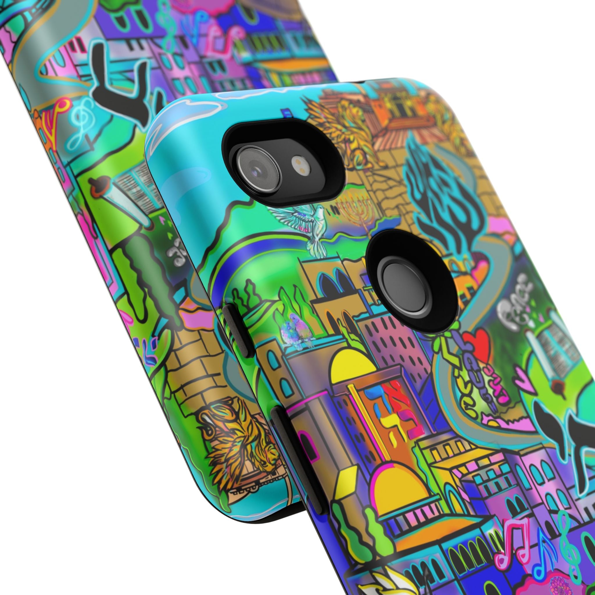 Vibrant Phone Case with Cityscape Design, Ideal for Travelers, Gift for Birthdays, Art Lovers, Festivals, Eco-Friendly Accessories
