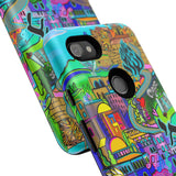 Vibrant Phone Case with Cityscape Design, Ideal for Travelers, Gift for Birthdays, Art Lovers, Festivals, Eco-Friendly Accessories