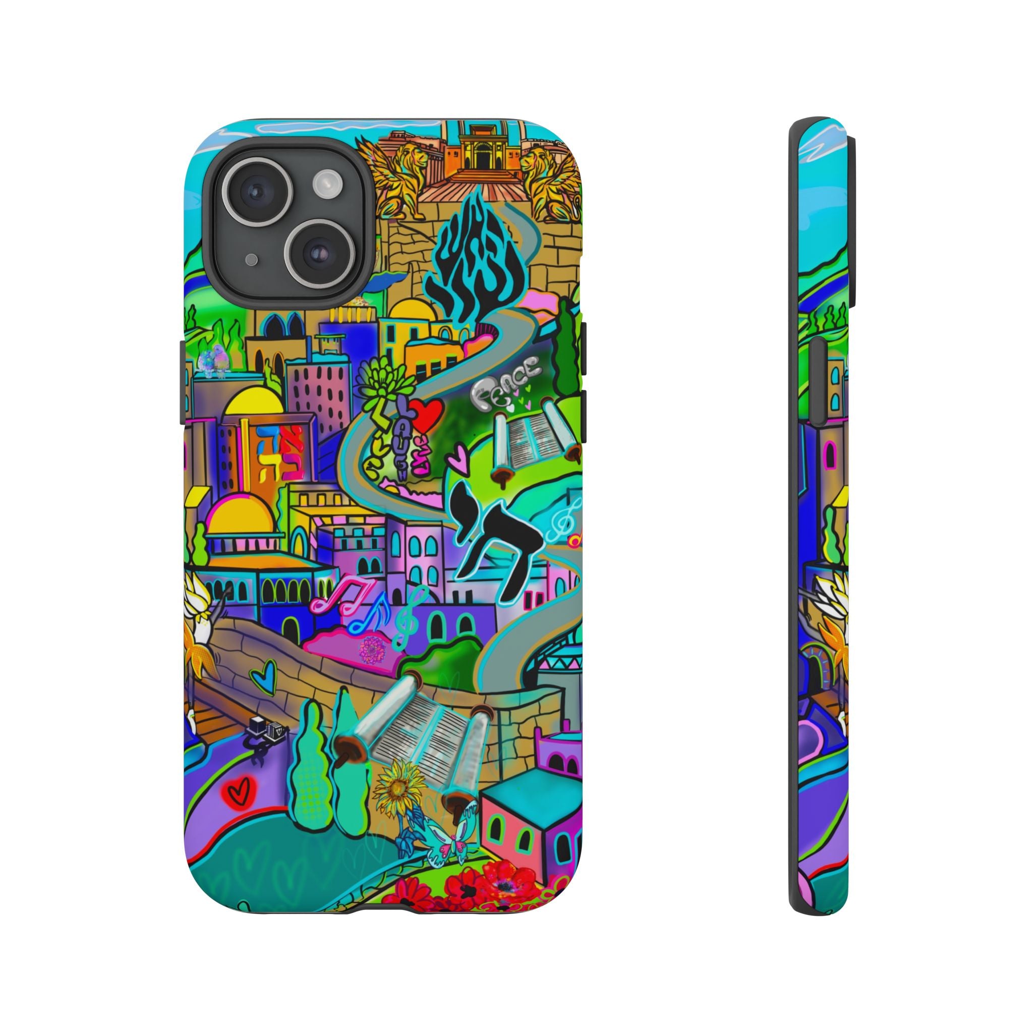 Vibrant Phone Case with Cityscape Design, Ideal for Travelers, Gift for Birthdays, Art Lovers, Festivals, Eco-Friendly Accessories