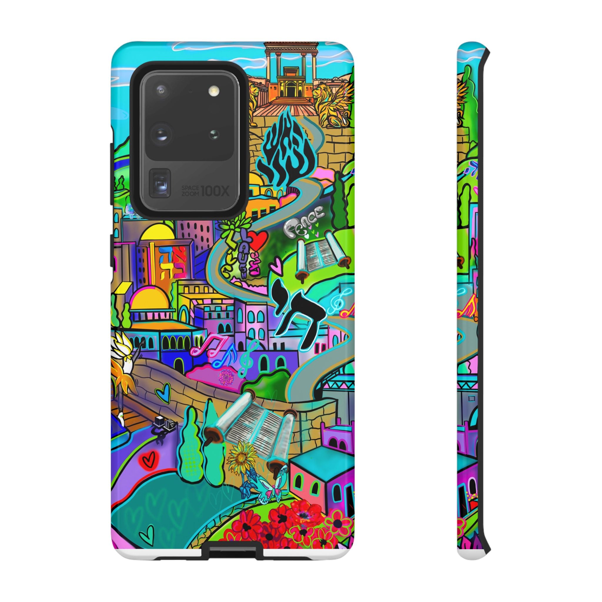 Vibrant Phone Case with Cityscape Design, Ideal for Travelers, Gift for Birthdays, Art Lovers, Festivals, Eco-Friendly Accessories