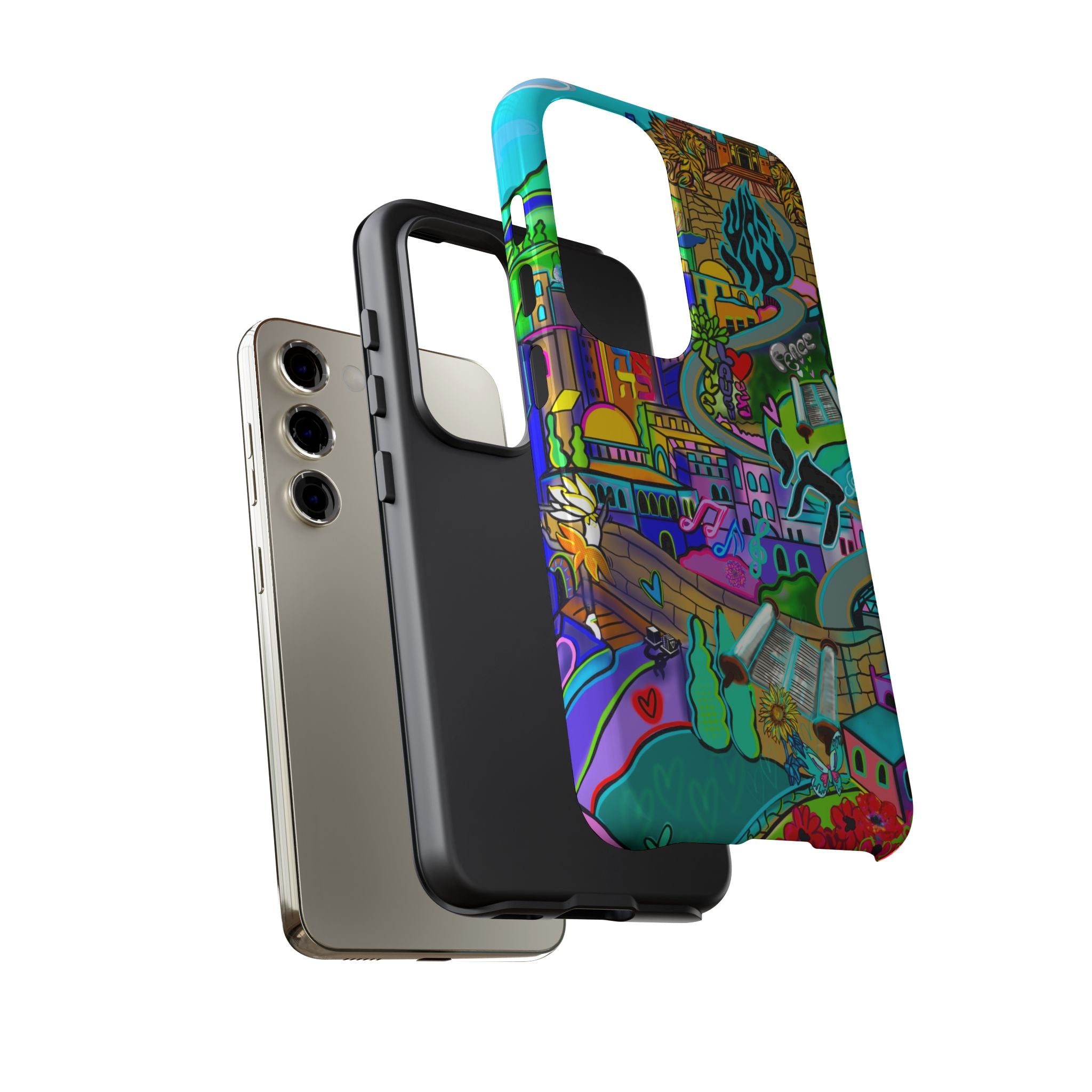 Vibrant Phone Case with Cityscape Design, Ideal for Travelers, Gift for Birthdays, Art Lovers, Festivals, Eco-Friendly Accessories