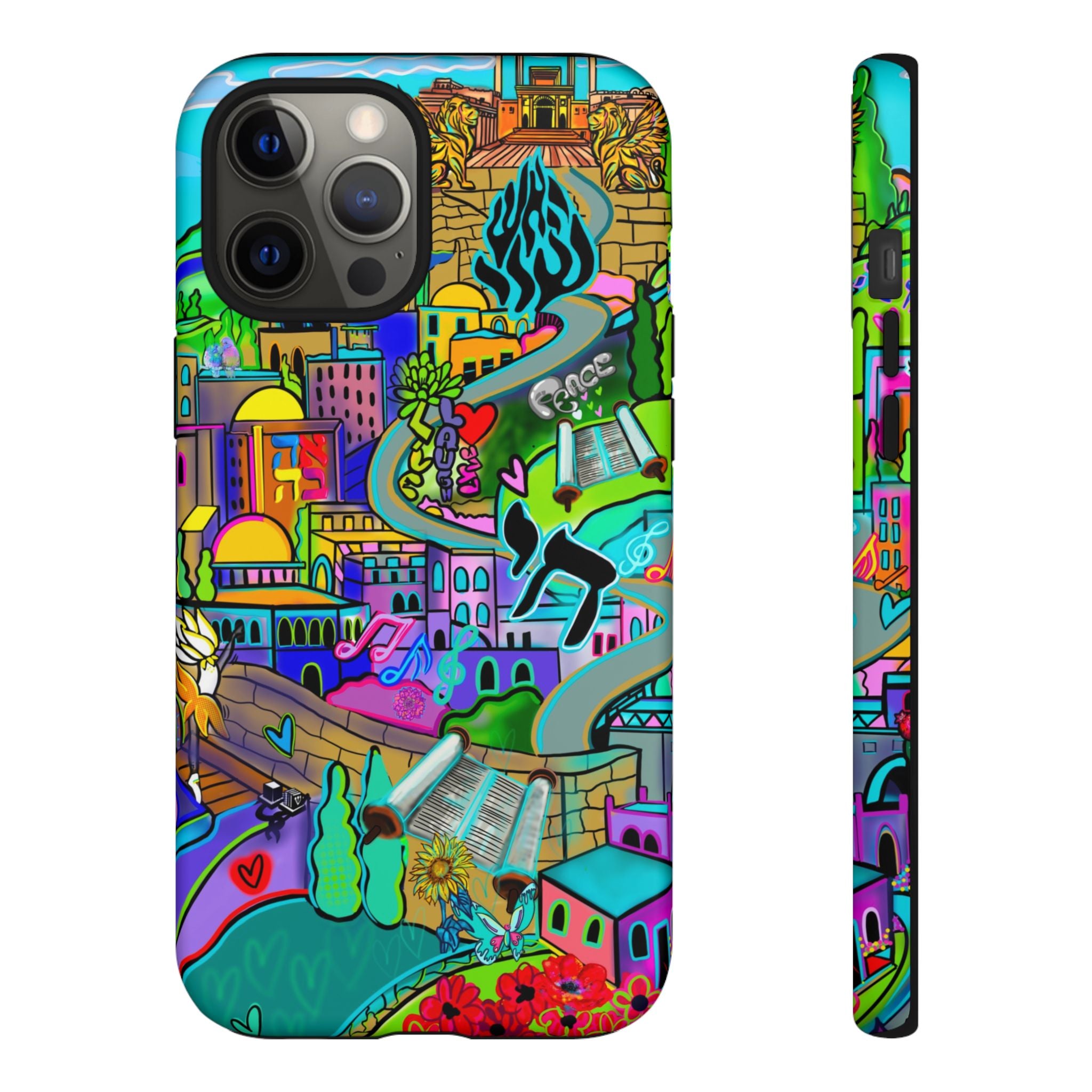 Vibrant Phone Case with Cityscape Design, Ideal for Travelers, Gift for Birthdays, Art Lovers, Festivals, Eco-Friendly Accessories