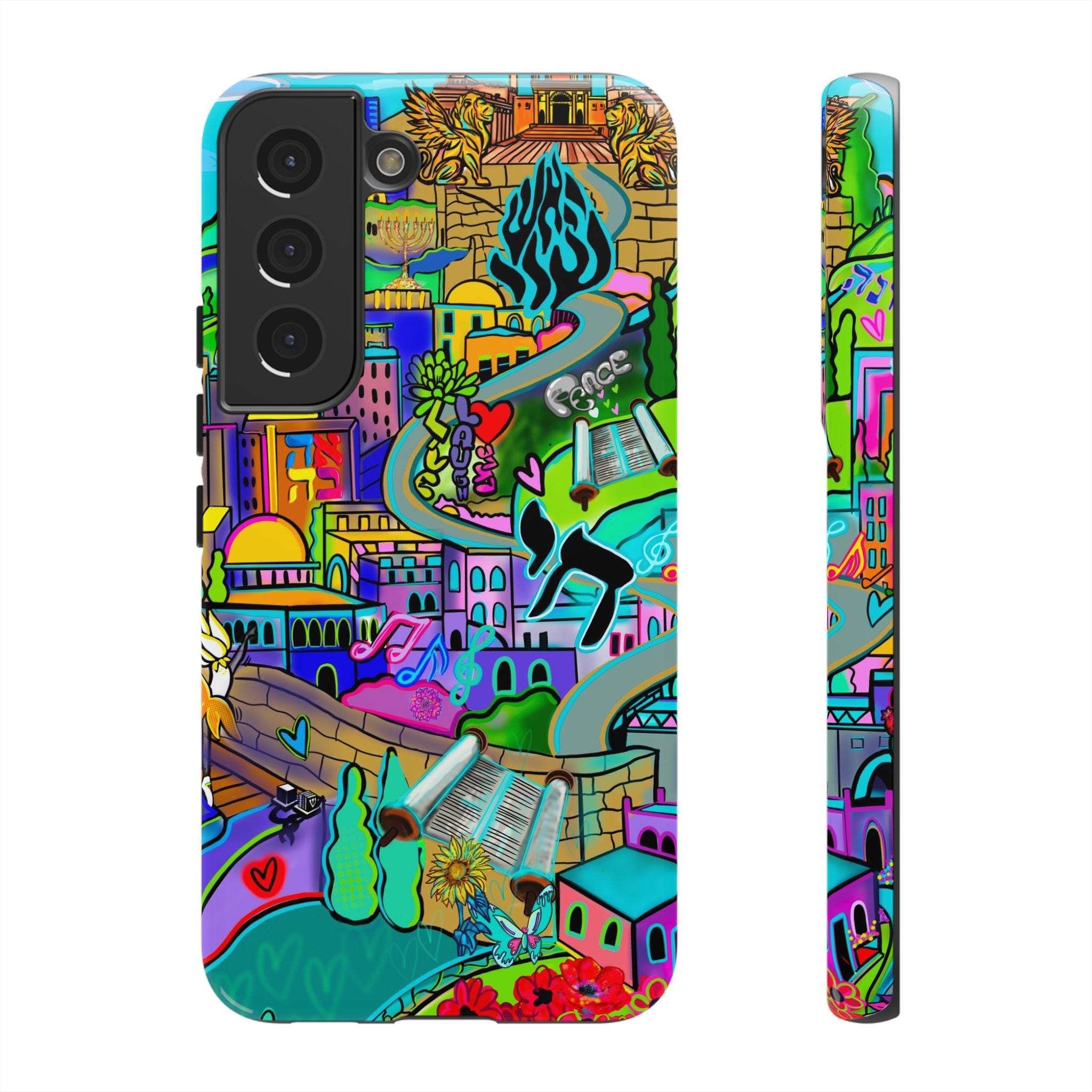 Vibrant Phone Case with Cityscape Design, Ideal for Travelers, Gift for Birthdays, Art Lovers, Festivals, Eco-Friendly Accessories