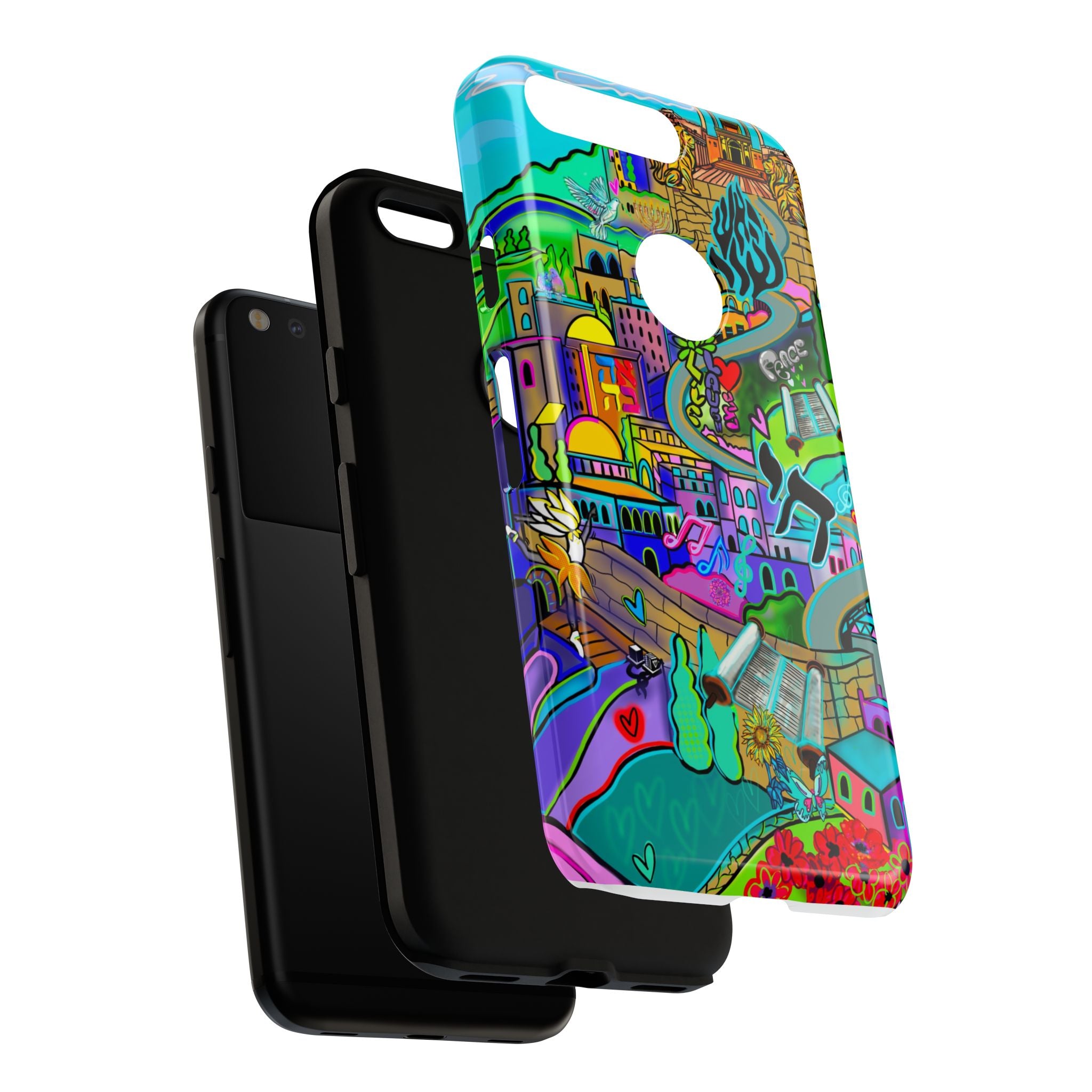 Vibrant Phone Case with Cityscape Design, Ideal for Travelers, Gift for Birthdays, Art Lovers, Festivals, Eco-Friendly Accessories