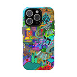 Vibrant Phone Case with Cityscape Design, Ideal for Travelers, Gift for Birthdays, Art Lovers, Festivals, Eco-Friendly Accessories