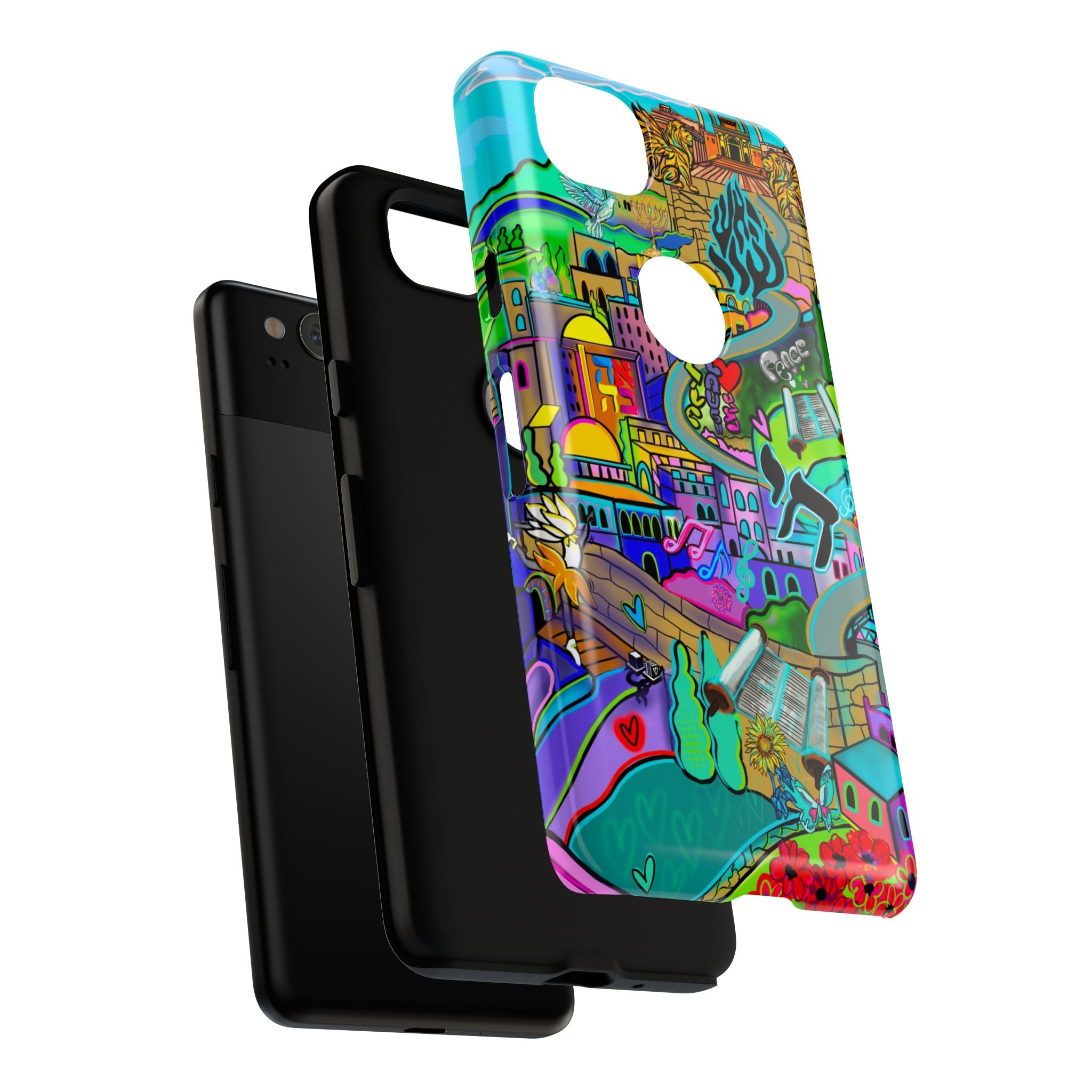 Vibrant Phone Case with Cityscape Design, Ideal for Travelers, Gift for Birthdays, Art Lovers, Festivals, Eco-Friendly Accessories