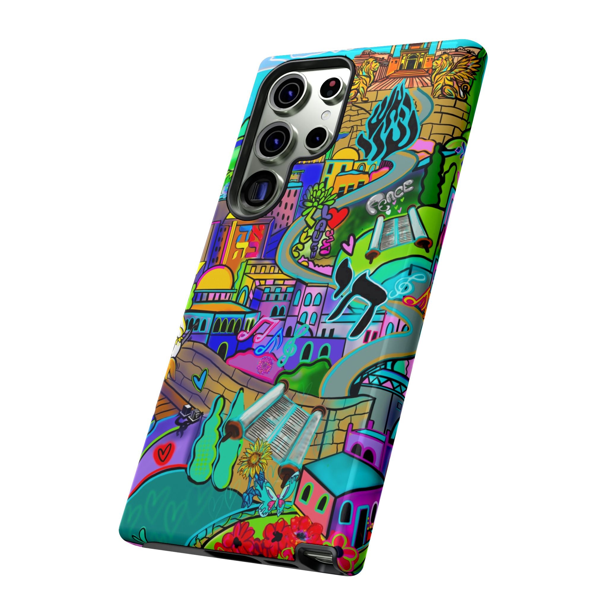 Vibrant Phone Case with Cityscape Design, Ideal for Travelers, Gift for Birthdays, Art Lovers, Festivals, Eco-Friendly Accessories