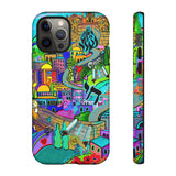 Vibrant Phone Case with Cityscape Design, Ideal for Travelers, Gift for Birthdays, Art Lovers, Festivals, Eco-Friendly Accessories