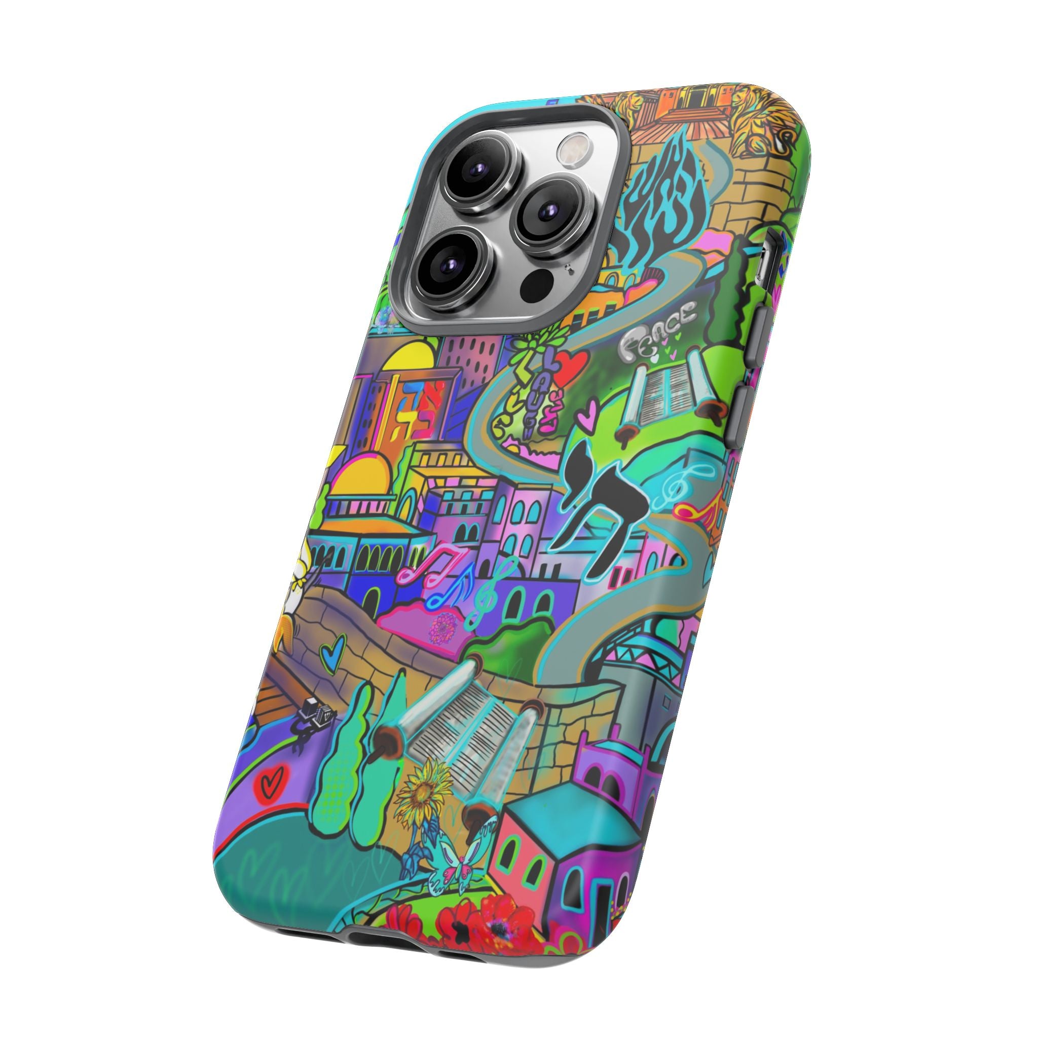 Vibrant Phone Case with Cityscape Design, Ideal for Travelers, Gift for Birthdays, Art Lovers, Festivals, Eco-Friendly Accessories